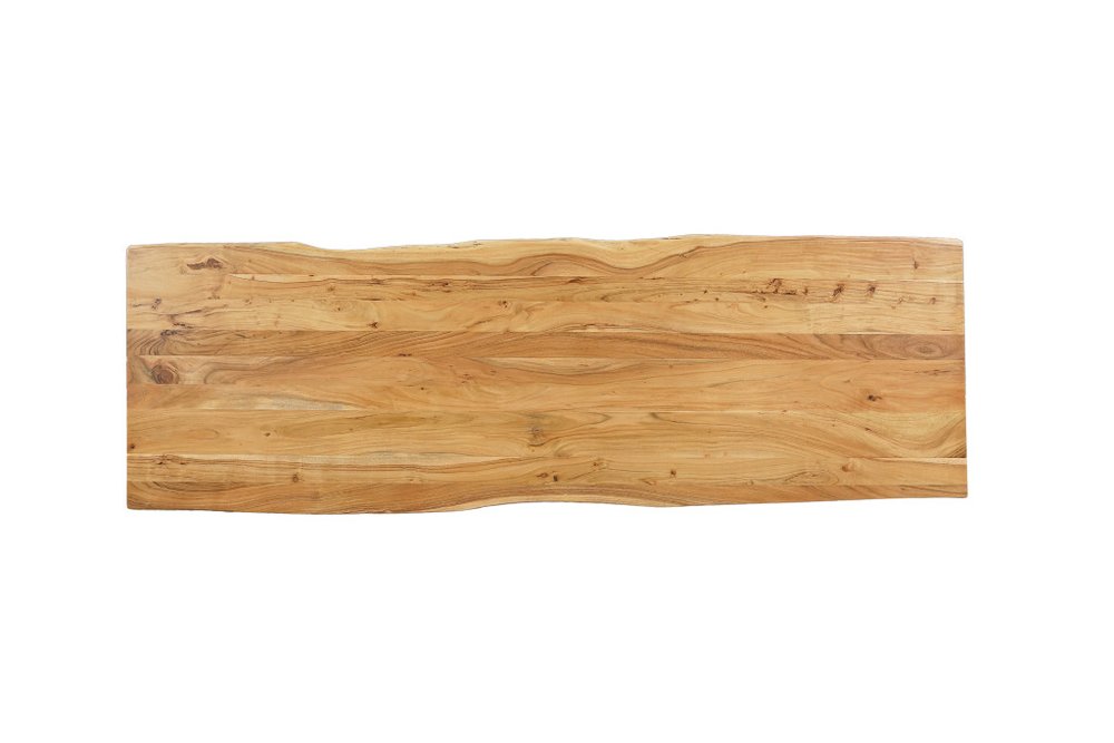 Brown Solid Wood Live Edge Sled Base Dining Table - 120-inch