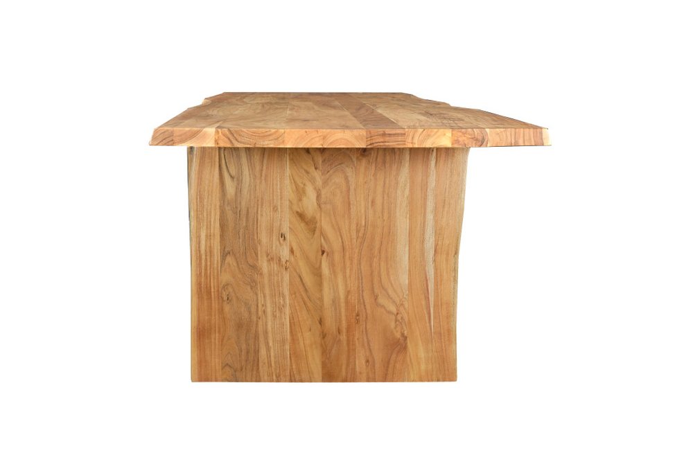 Brown Solid Wood Live Edge Sled Base Dining Table - 120-inch