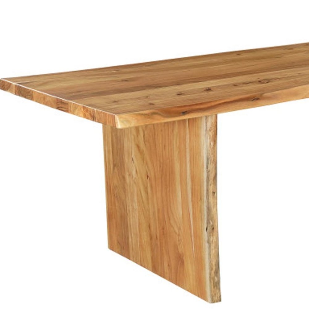 Brown Solid Wood Live Edge Sled Base Dining Table - 120-inch
