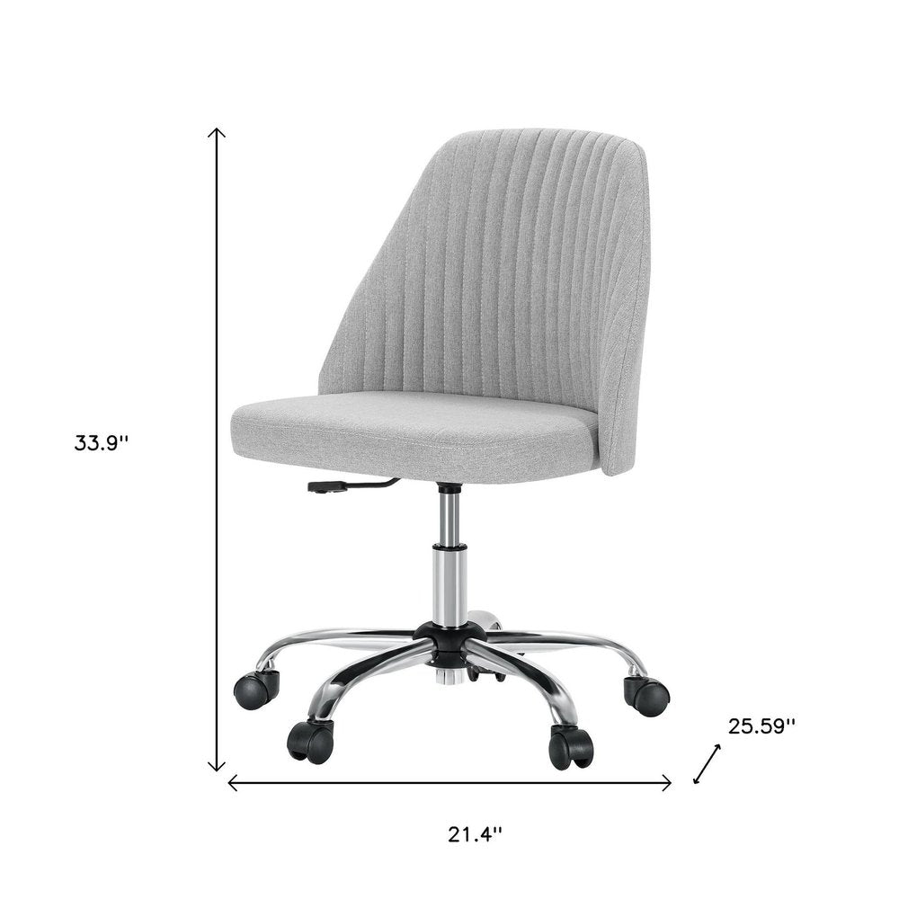 Pink and Silver Adjustable Height Swivel Rolling Office Chair