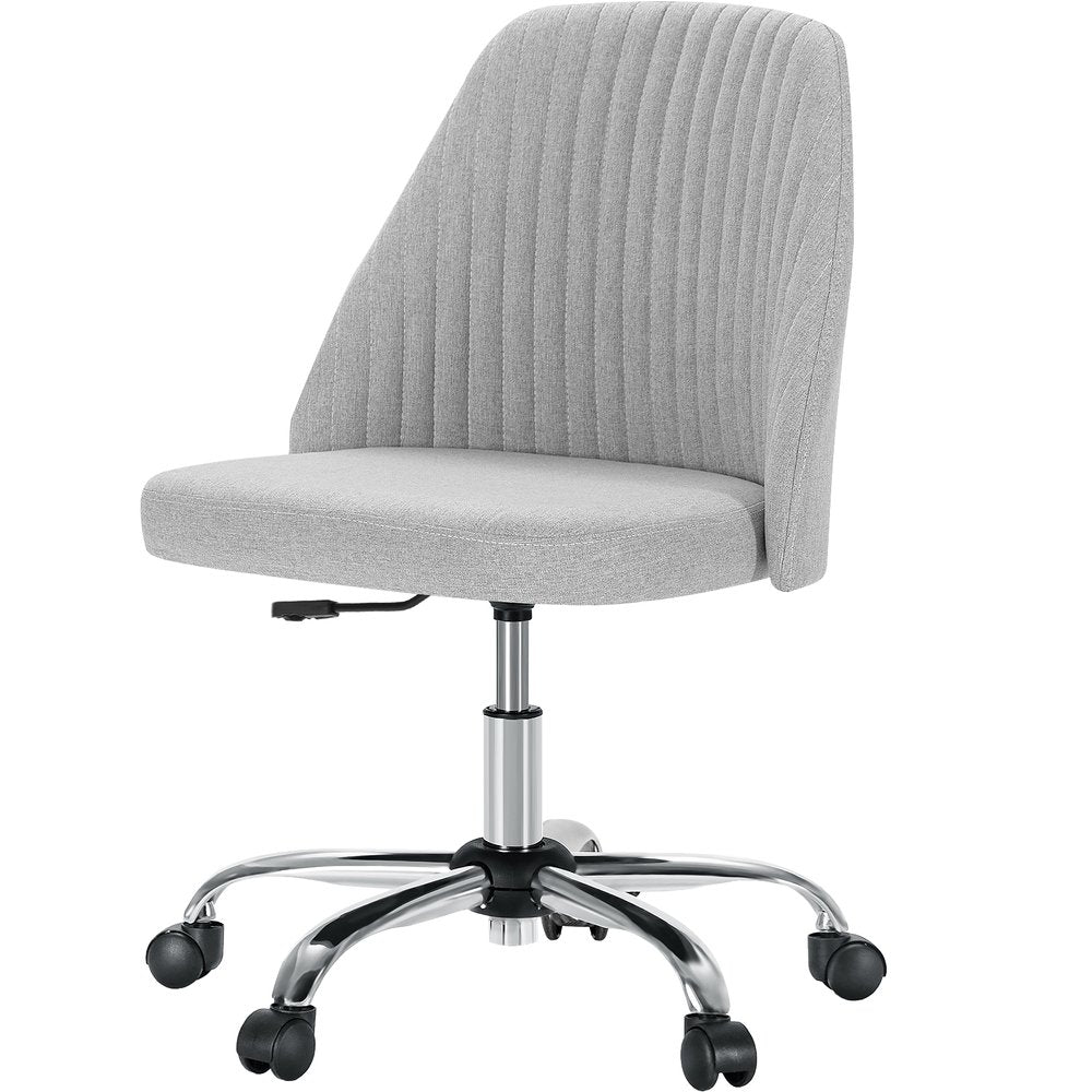 Pink and Silver Adjustable Height Swivel Rolling Office Chair