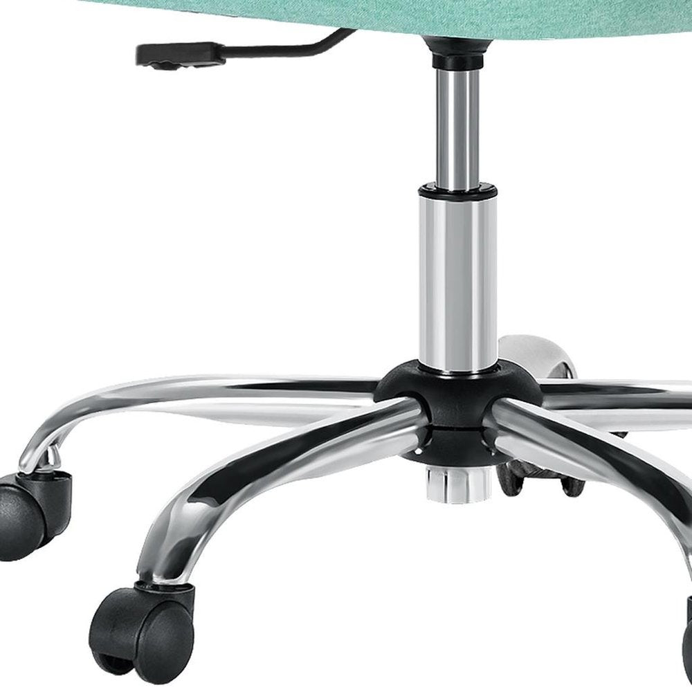 Pink and Silver Adjustable Height Swivel Rolling Office Chair
