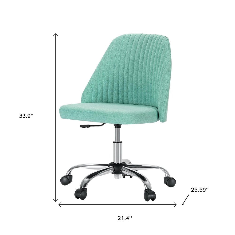 Pink and Silver Adjustable Height Swivel Rolling Office Chair