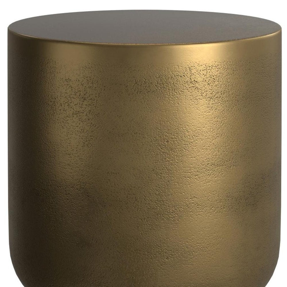 Antiqued Brass Aluminum Round End Table - 18-inch