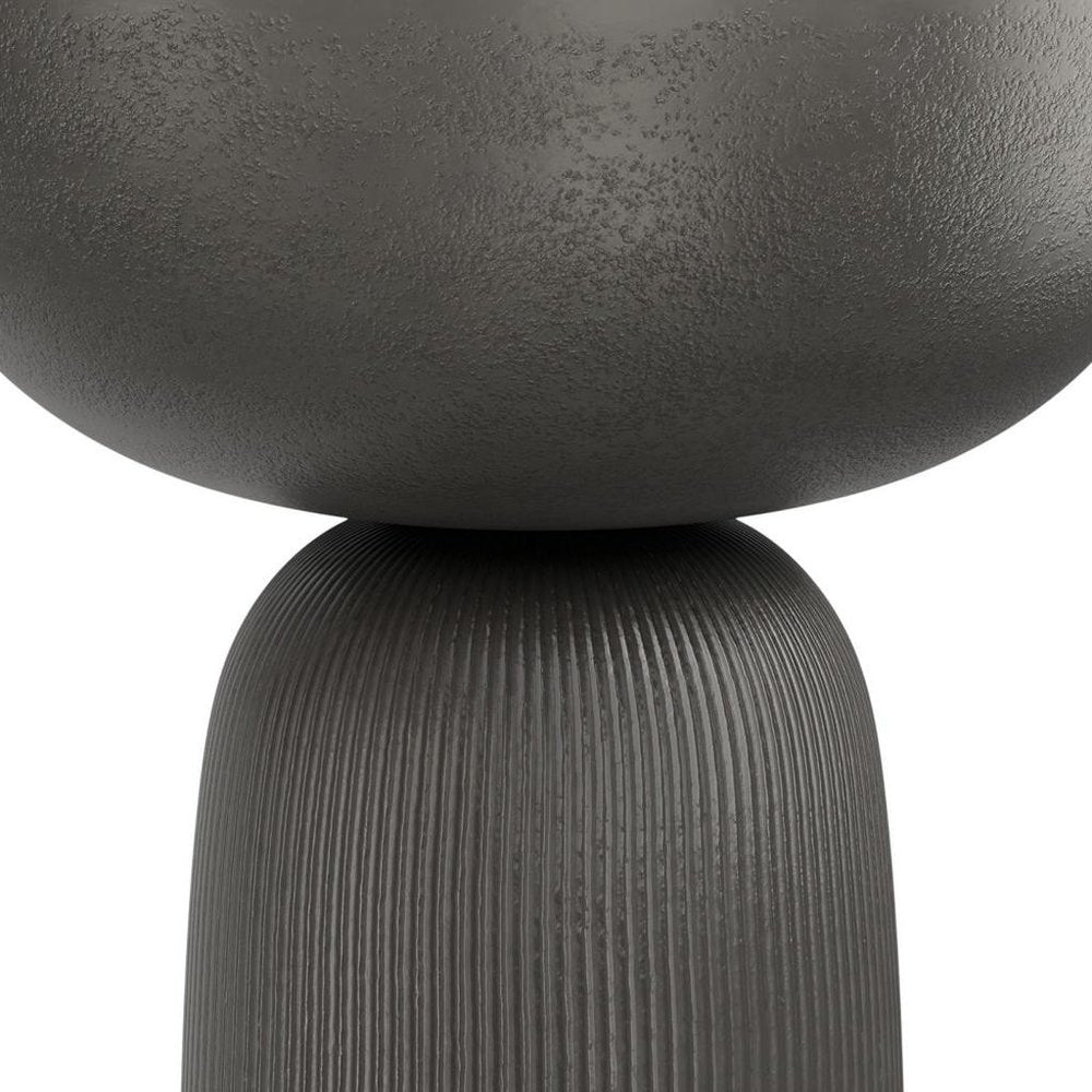 Black Aluminum Round Pedestal End Table - 21-inch