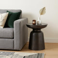 Copper Iron Round Pedestal End Table - 18-inch