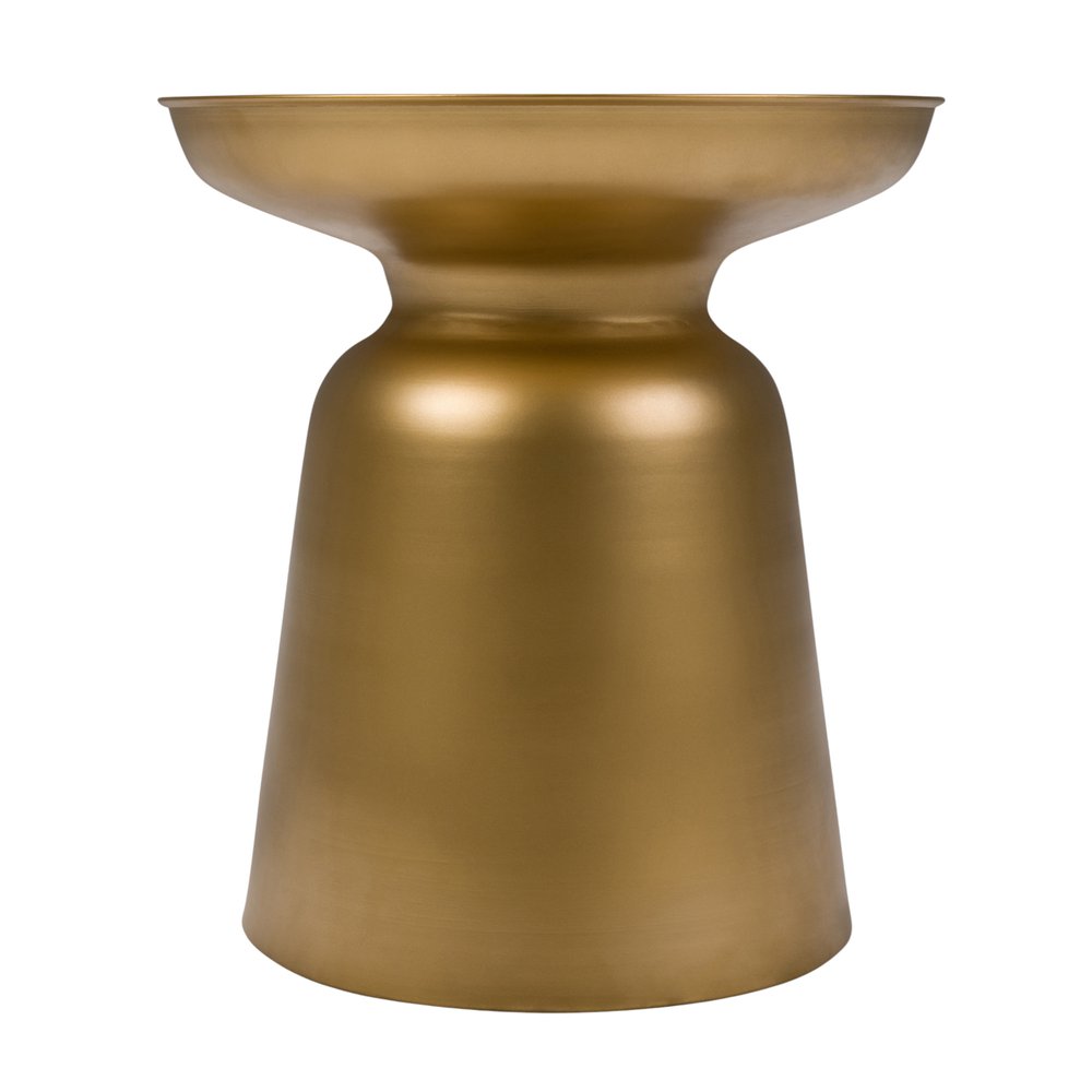 Gold Iron Round Pedestal End Table - 18-inch