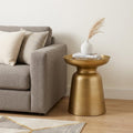 Gold Iron Round Pedestal End Table - 18-inch