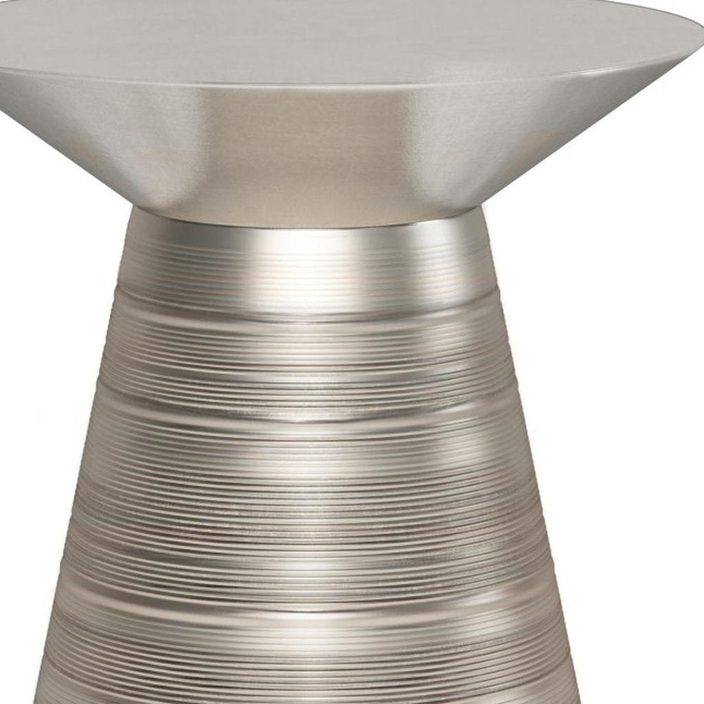 Silver Iron Round End Table - 20-inch