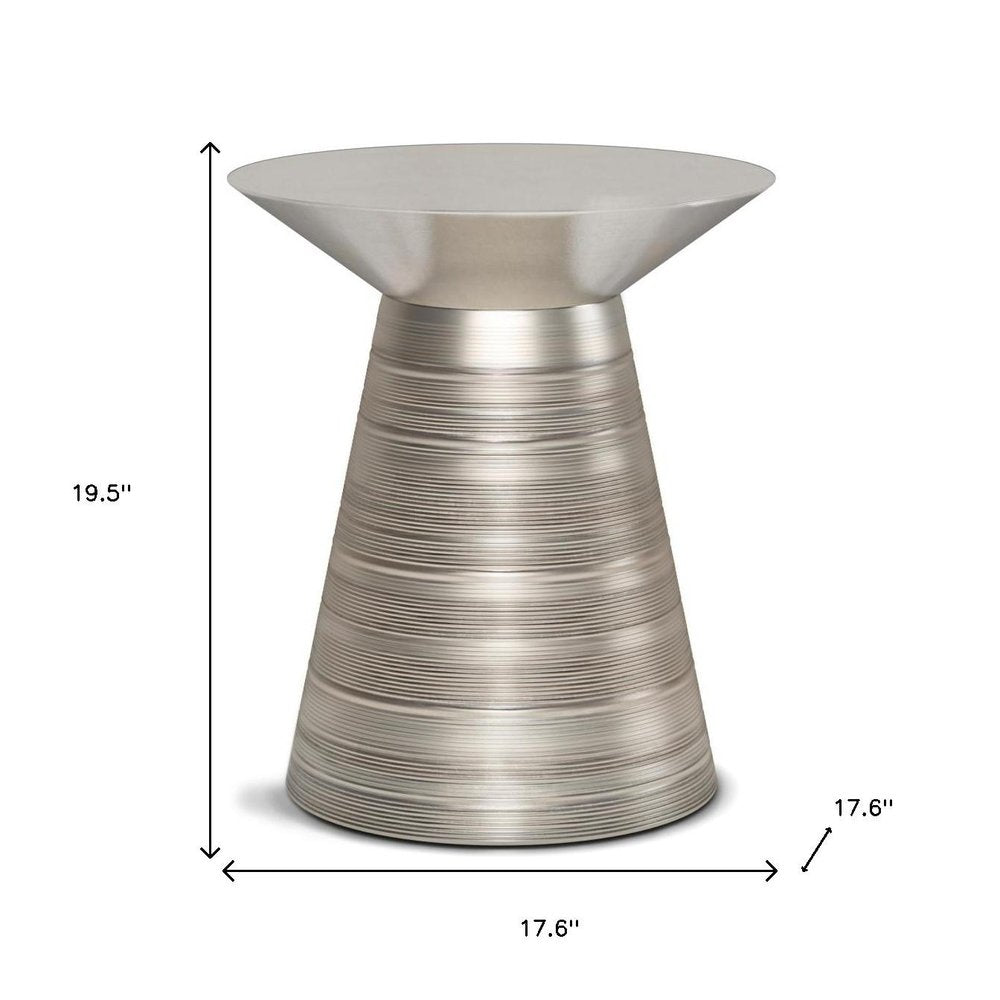 Silver Iron Round End Table - 20-inch