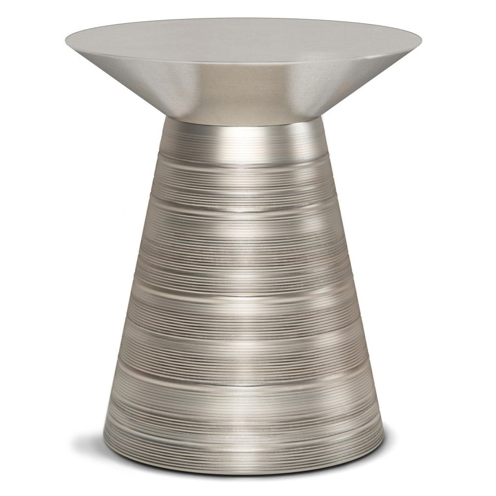 Silver Iron Round End Table - 20-inch