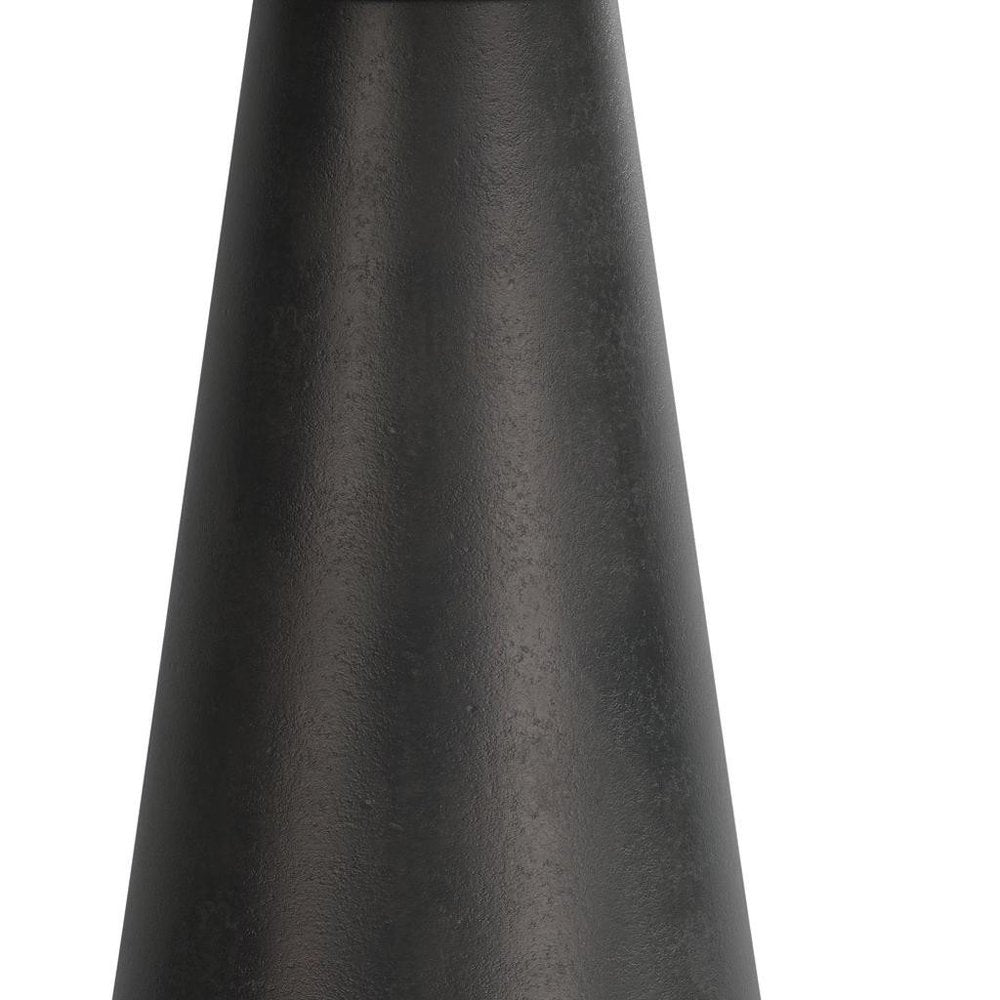 Graphite Distressed Aluminum Round Pedestal End Table - 19-inch