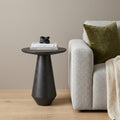 Graphite Distressed Aluminum Round Pedestal End Table - 19-inch