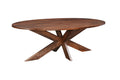 Seven Piece Brown Solid Wood Dining Set with Six Chairs