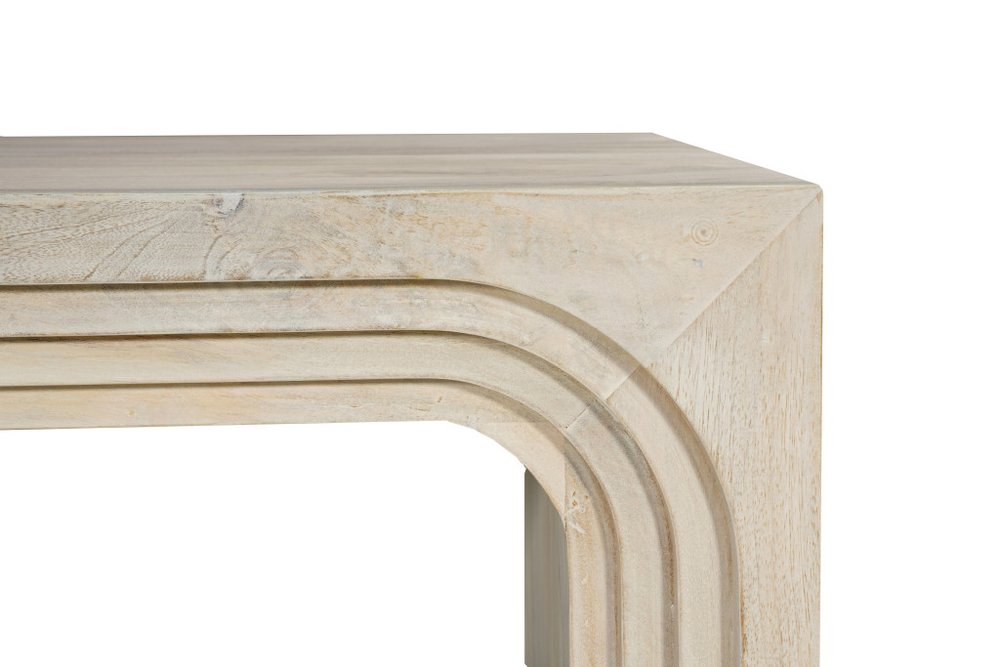 White Solid Wood Double Pedestal Coffee Table - 51-inch
