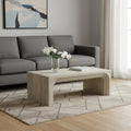 White Solid Wood Double Pedestal Coffee Table - 51-inch