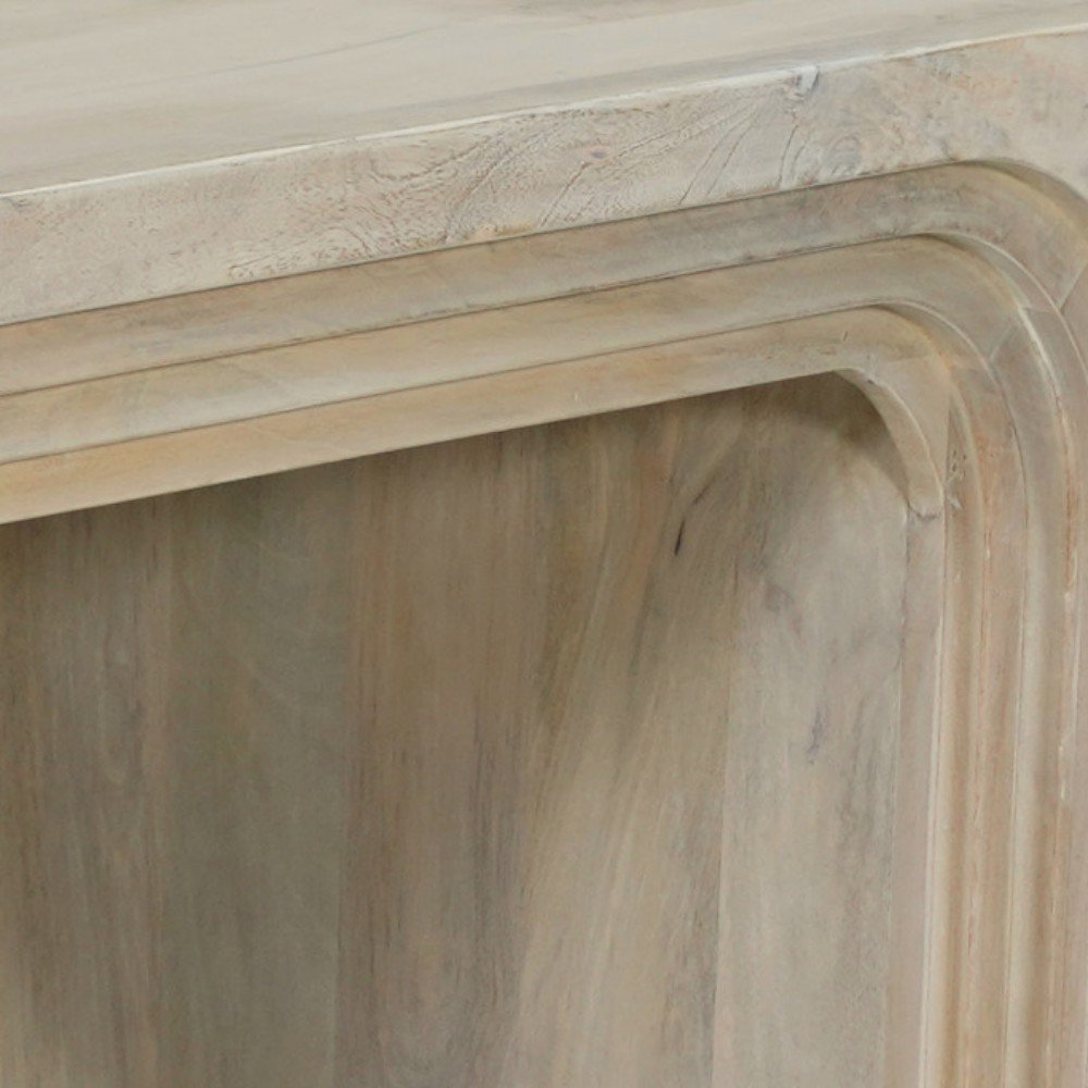 White Solid Wood Square Sled End Table - 24-inch