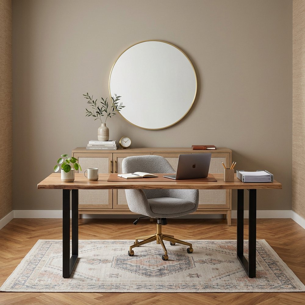 Gold Metal Round Framed Bathroom Vanity Mirror - 20-inch