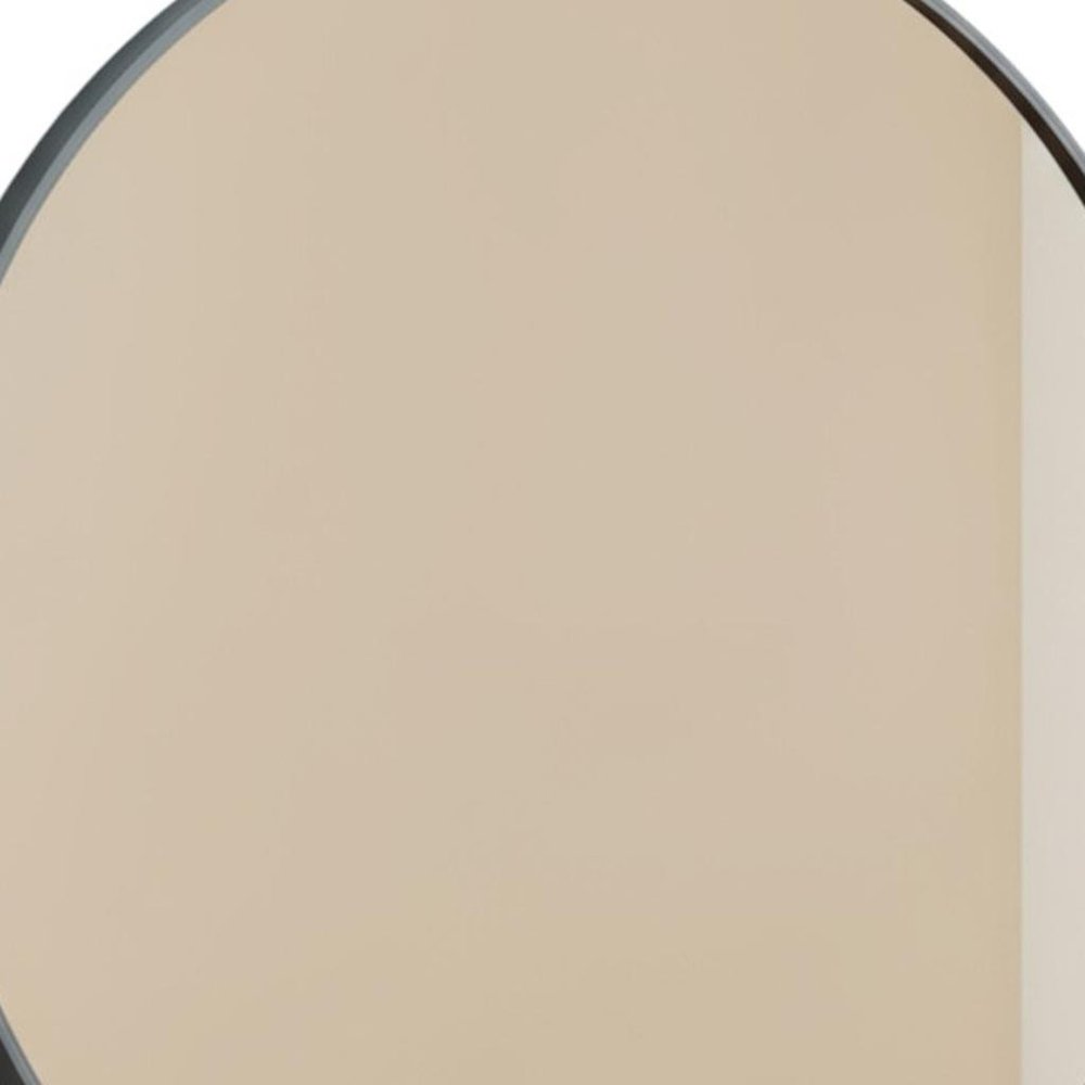 Black Metal Round Framed Bathroom Vanity Mirror - 24-inch