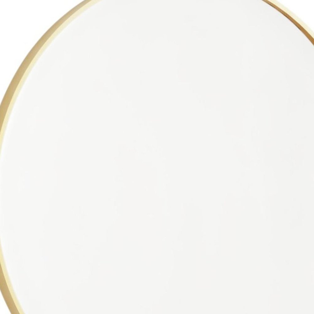 Gold Metal Round Framed Bathroom Vanity Mirror - 24-inch
