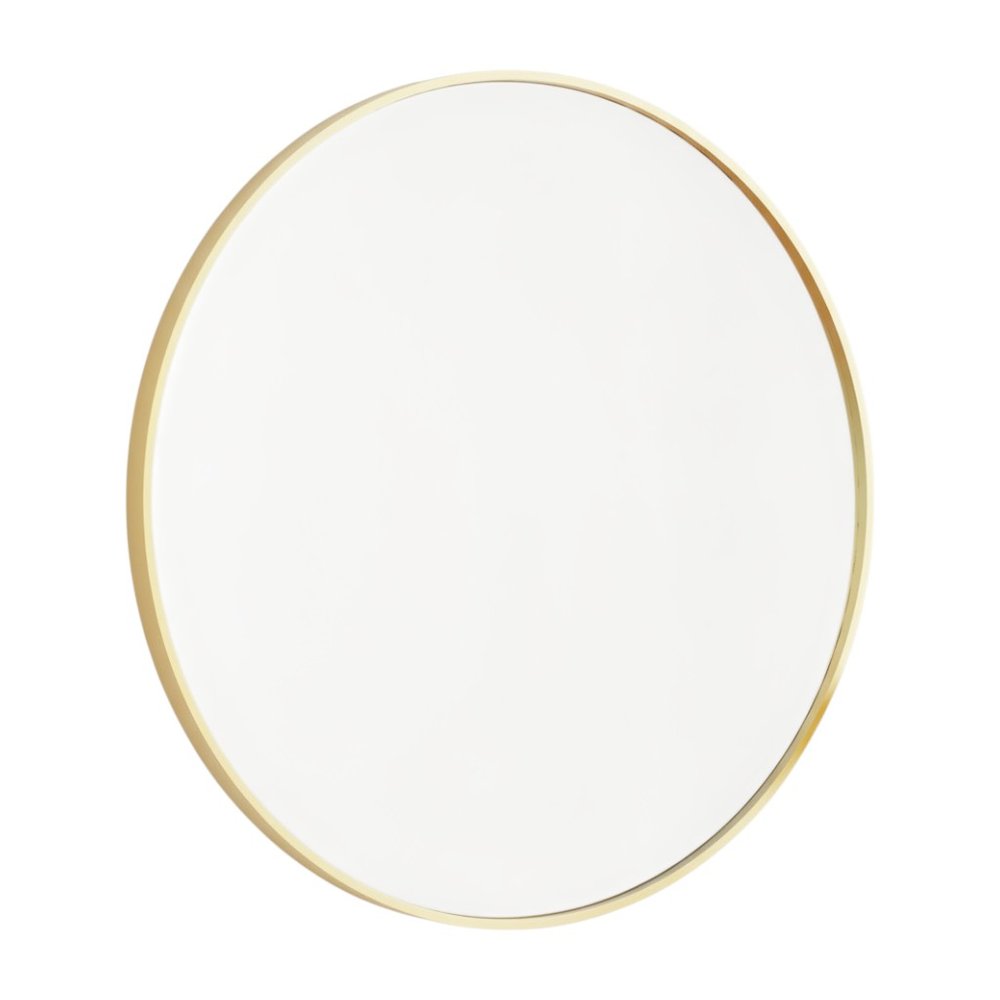Gold Metal Round Framed Bathroom Vanity Mirror - 24-inch