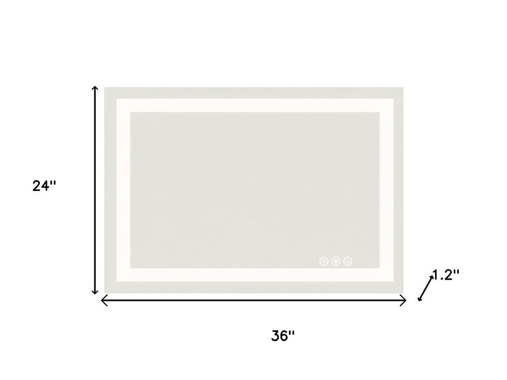 Clear Lighted Frameless Bathroom Vanity Mirror - 24-inch