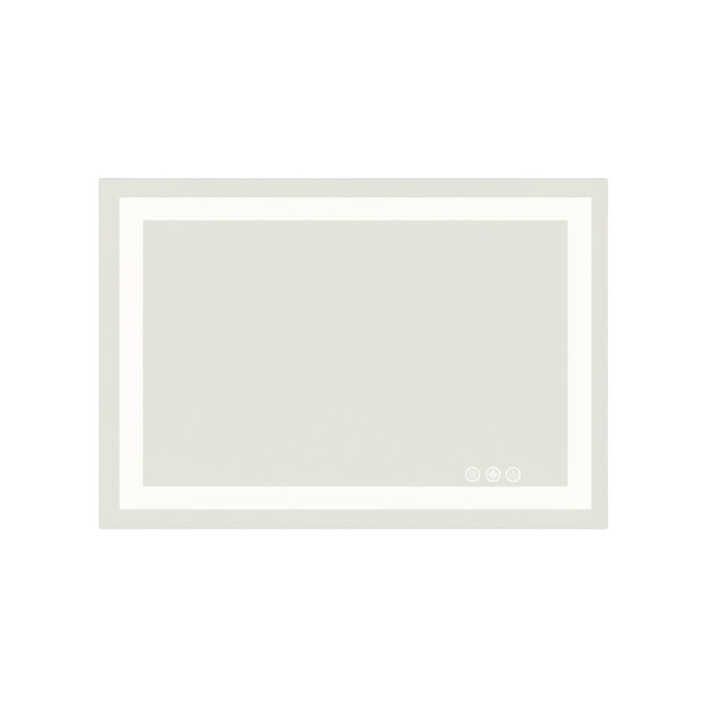 Clear Lighted Frameless Bathroom Vanity Mirror - 24-inch