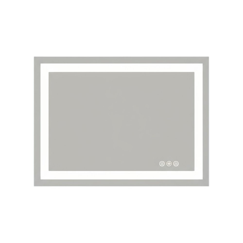 Clear Lighted Frameless Bathroom Vanity Mirror - 28-inch