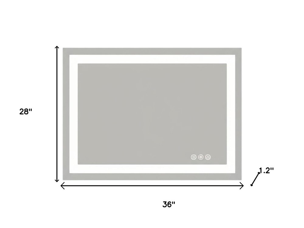 Clear Lighted Frameless Bathroom Vanity Mirror - 28-inch
