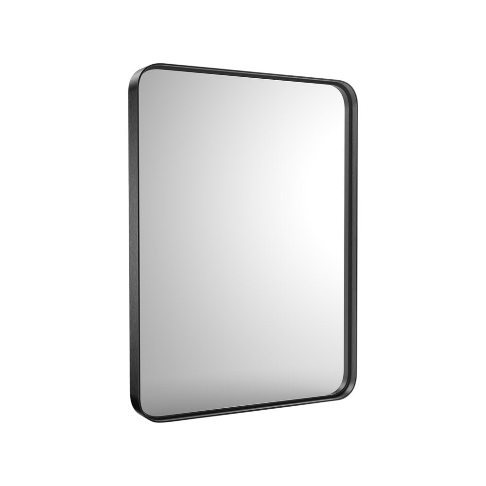 Black Metal Floating Framed Bathroom Vanity Mirror - 39-inch
