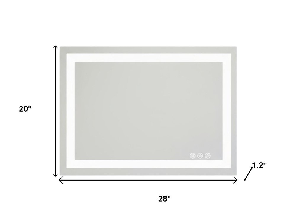 Clear Lighted Frameless Bathroom Vanity Mirror - 20-inch