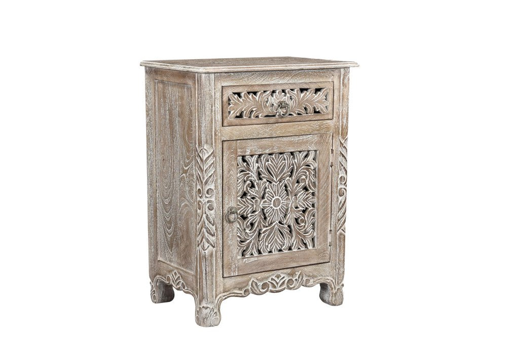 Three Piece Gray Solid Wood Bedroom Set