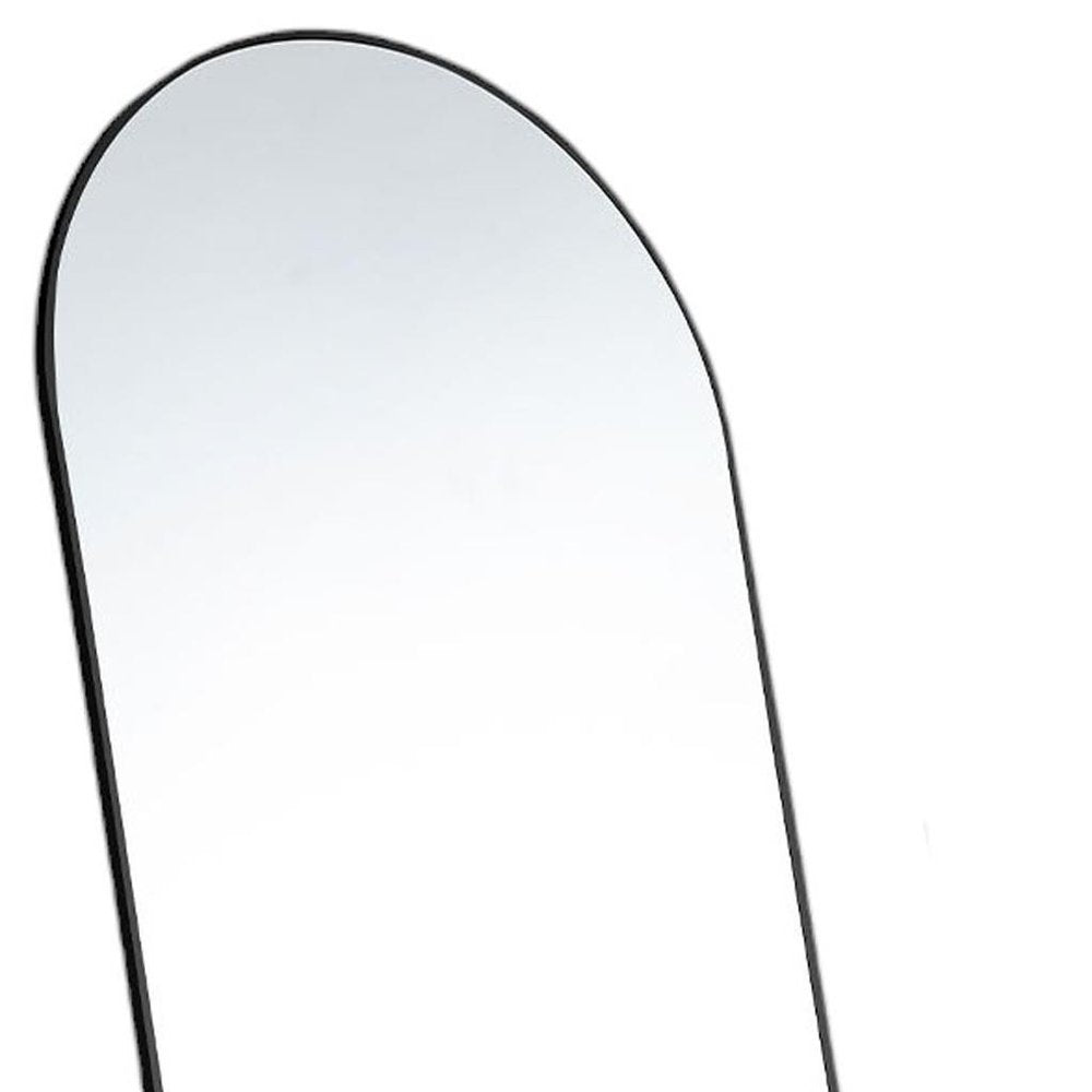 Black Metal Arch Freestanding and Wall Mount Framed Full Length Mirror - 63-inch
