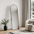 Black Metal Arch Freestanding and Wall Mount Framed Full Length Mirror - 63-inch