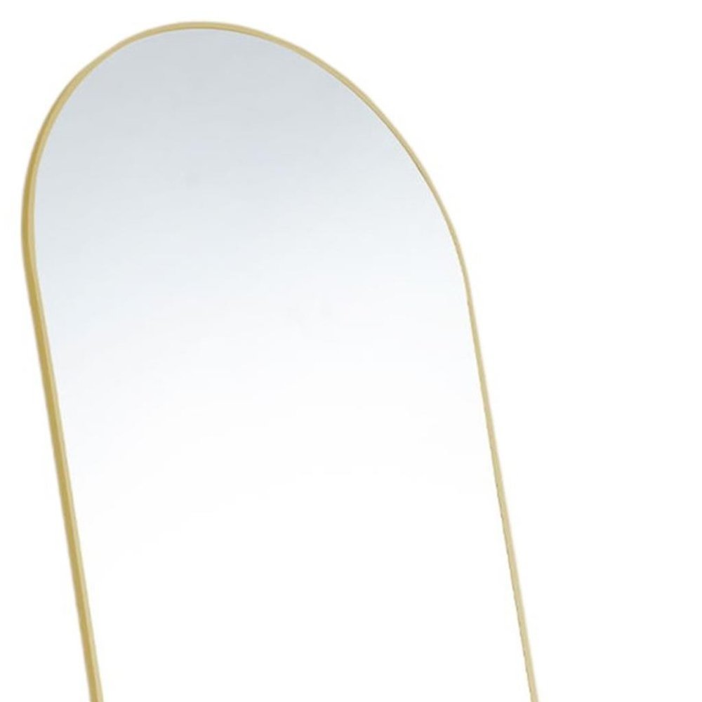 Gold Metal Arch Freestanding and Wall Mount Framed Full Length Mirror - 63-inch