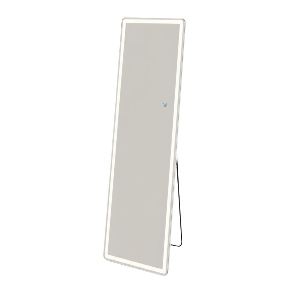 Clear Lighted Freestanding and Wall Mount Frameless Full Length Mirror - 64-inch