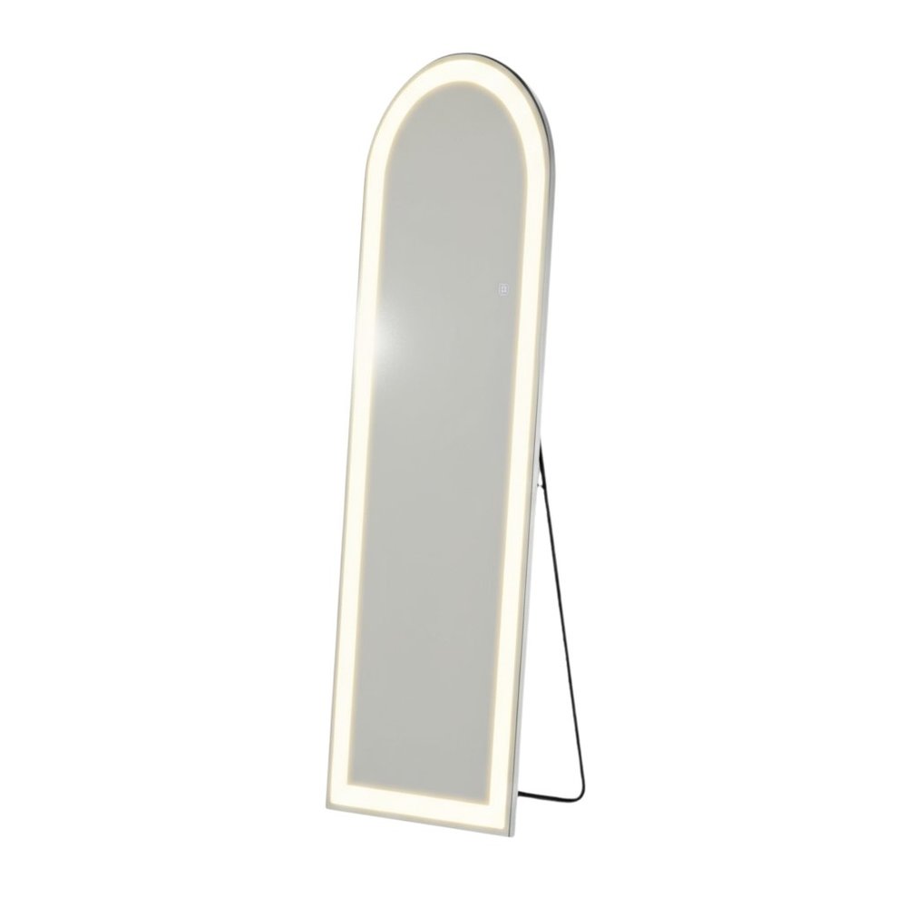 Clear Arch Lighted Freestanding and Wall Mount Frameless Full Length Mirror