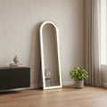 Clear Arch Lighted Freestanding and Wall Mount Frameless Full Length Mirror