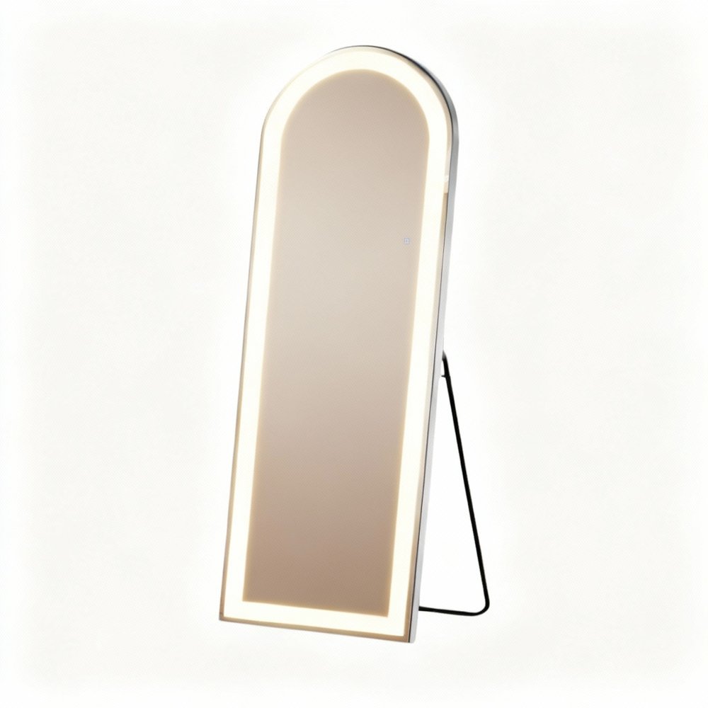 Clear Arch Lighted Freestanding and Wall Mount Frameless Full Length Mirror