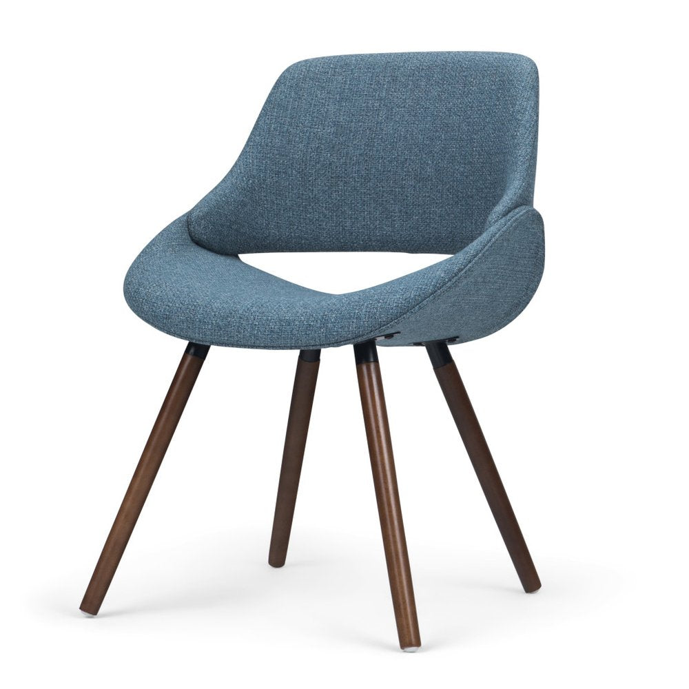 Blue and Natural Solid Wood Dining Parsons Chair