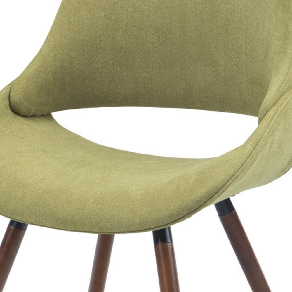Neon Green and Natural Solid Wood Dining Parsons Chair