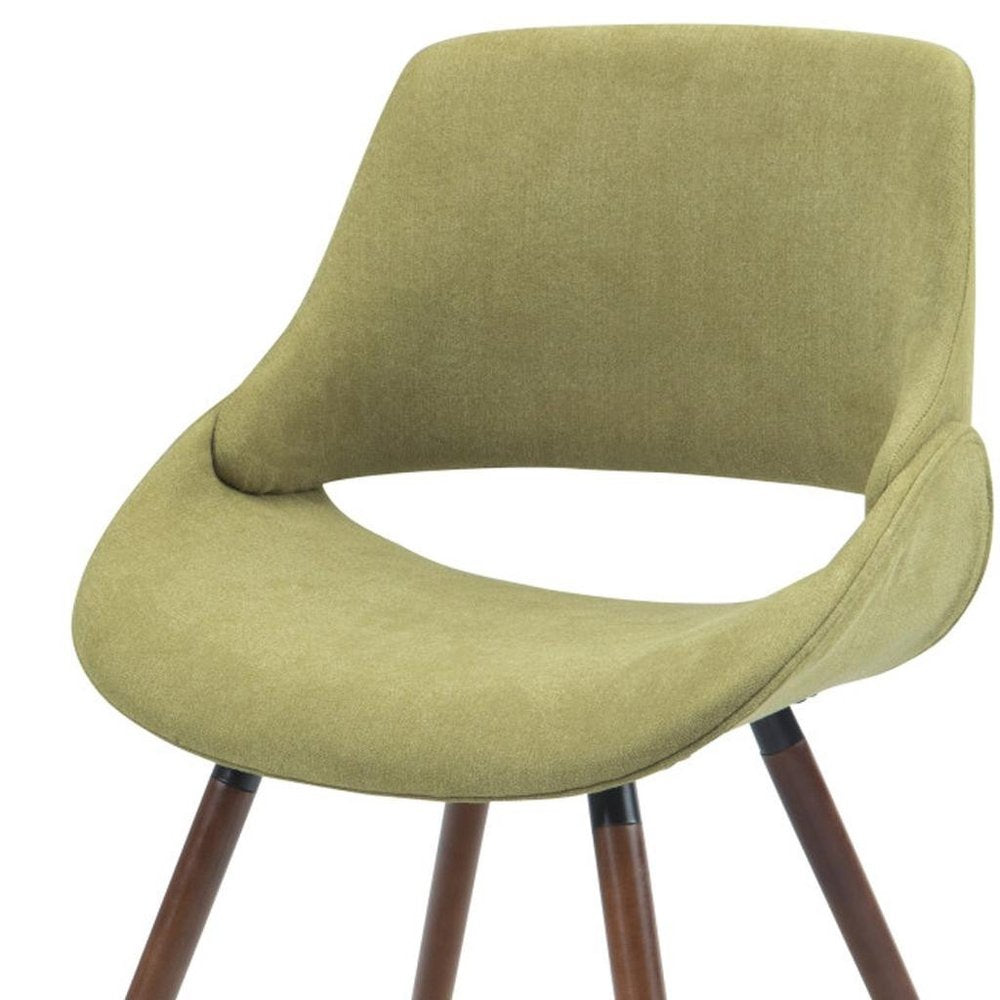 Neon Green and Natural Solid Wood Dining Parsons Chair