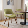 Neon Green and Natural Solid Wood Dining Parsons Chair