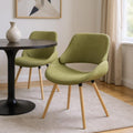 Neon Green and Brown Solid Wood Dining Parsons Chair