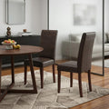 Set of Two Brown Wood Dining Parsons Chairs