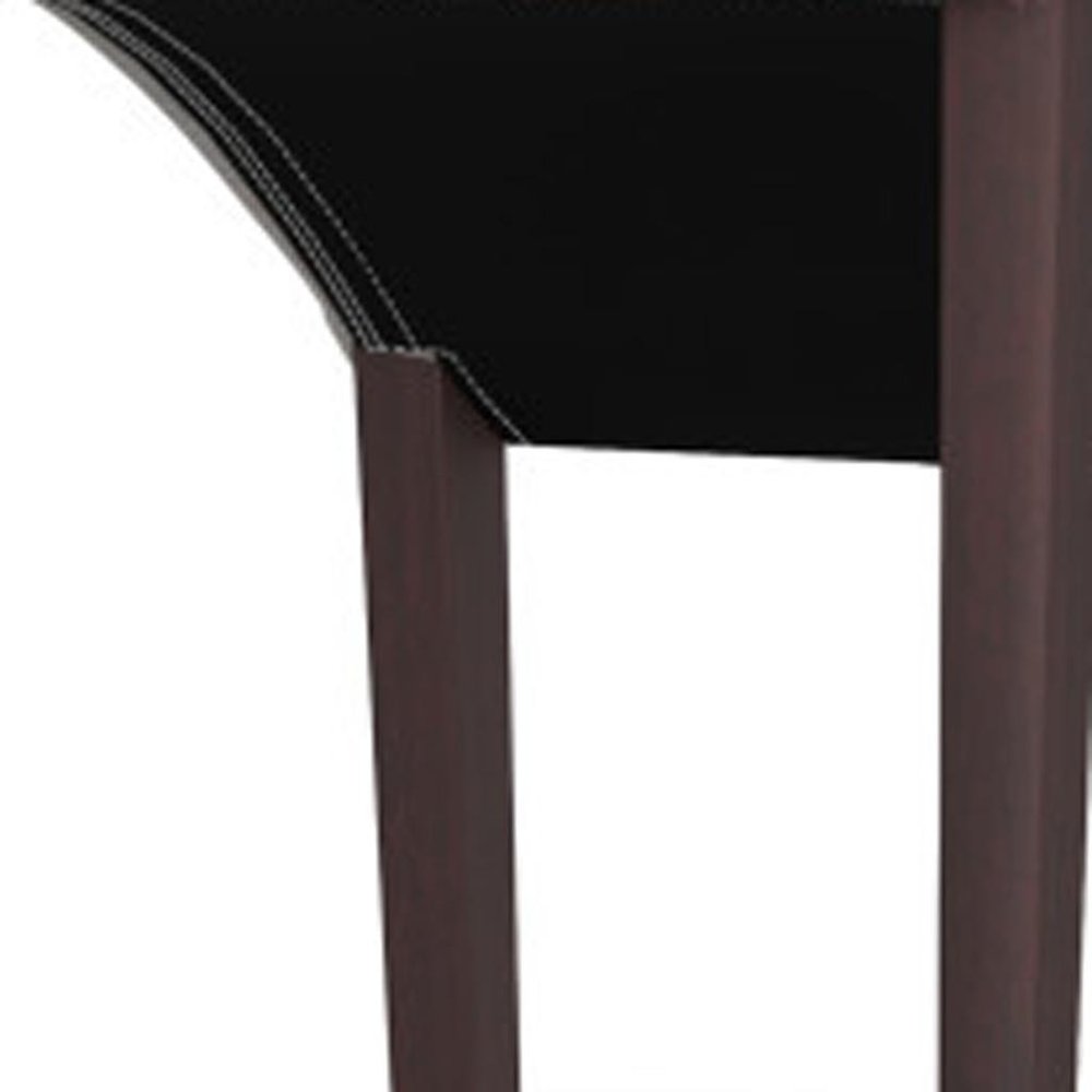 Set of Two Beige and Brown Wood Dining Parsons Chairs