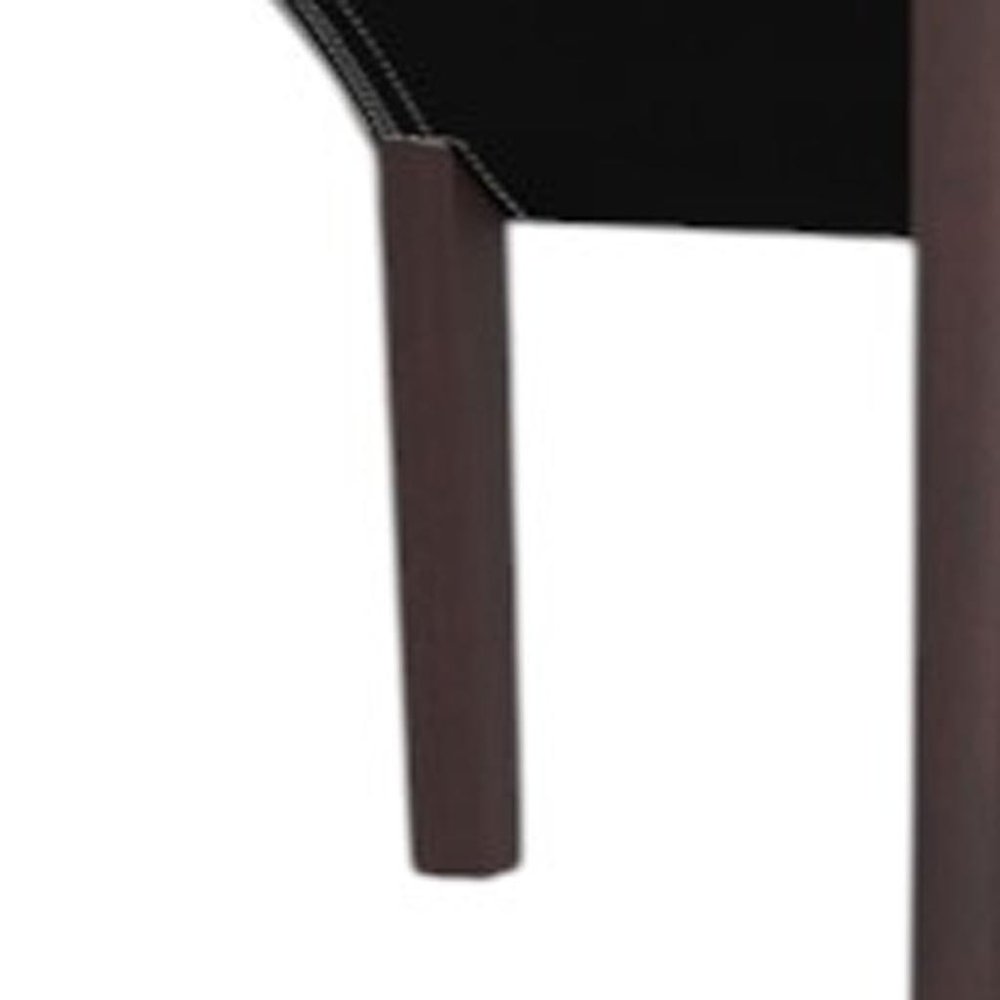 Set of Two Beige and Brown Wood Dining Parsons Chairs