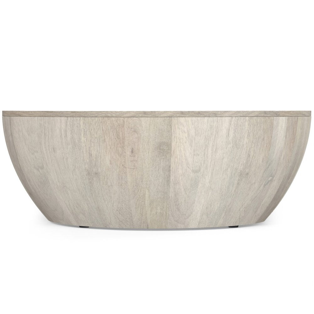 White Solid Wood Round Solid Coffee Table - 34-inch