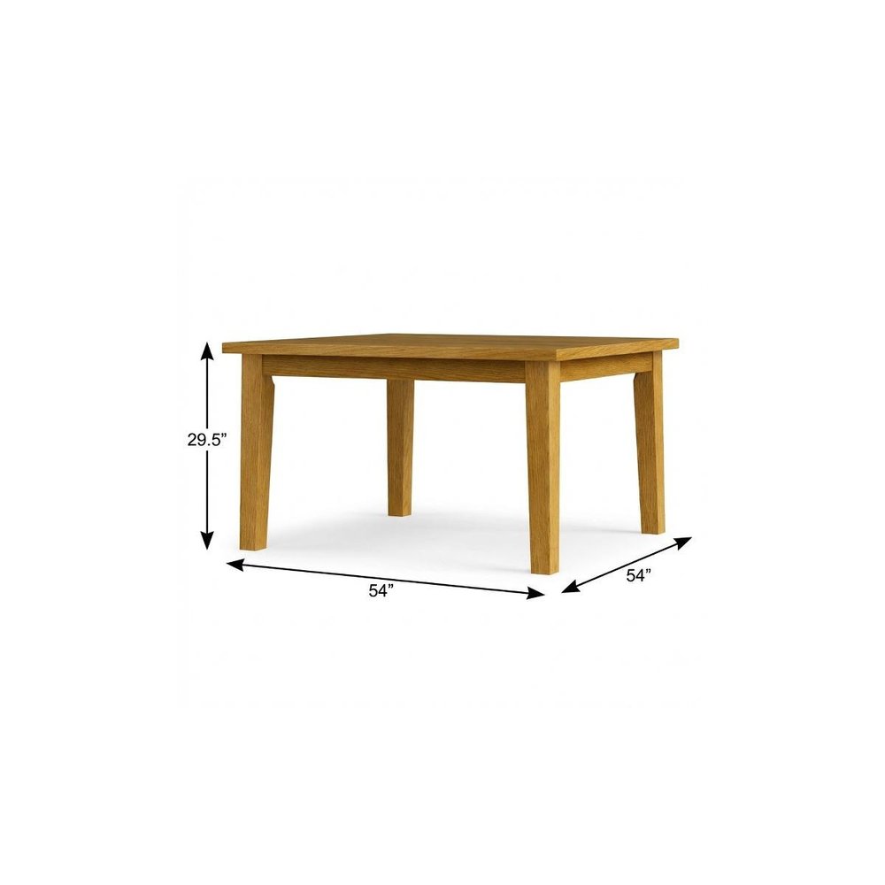 Oak Wood Square Dining Table - 54-inch