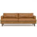 Sienna Leather Sofa with Brown Legs - 90-inch